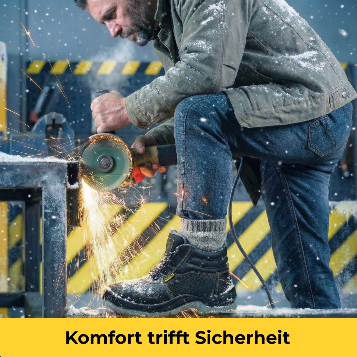 Köln Lederstiefel Sicherheitsschuhe - Robuster Leder-Winterstiefel