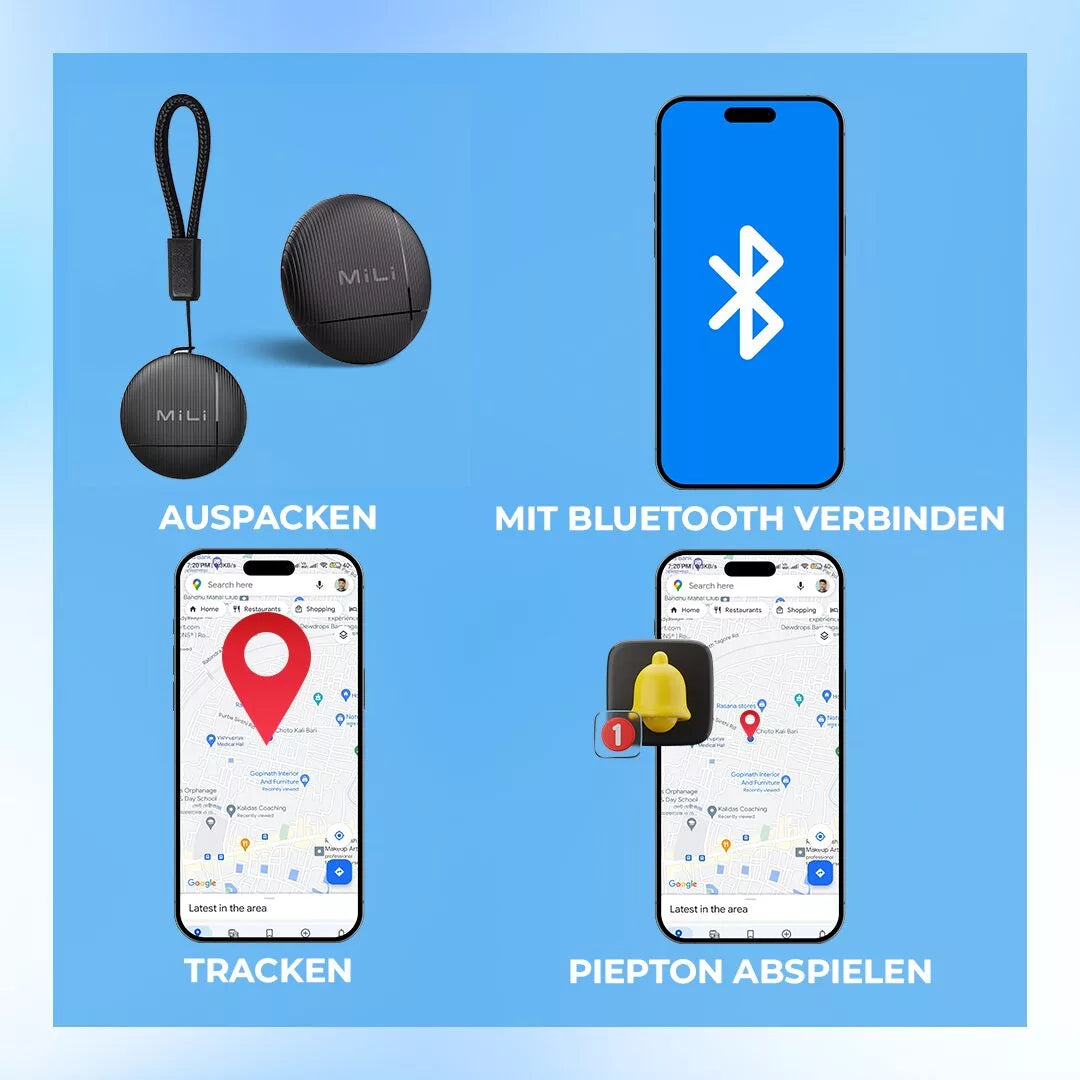 getMiLi Bluetooth Tracker (kompatibel mit iOS und Android)