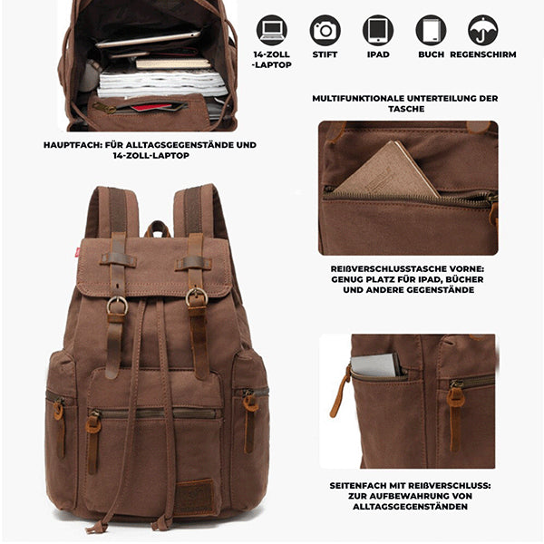 Grosser Canvas Reiserucksack