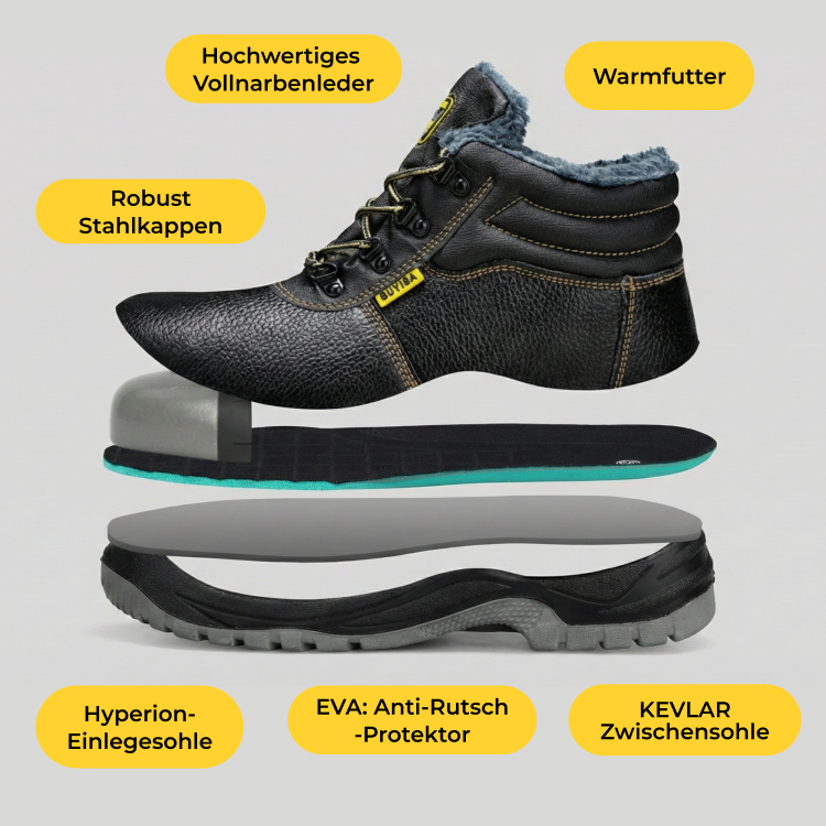 Köln Lederstiefel Sicherheitsschuhe - Robuster Leder-Winterstiefel
