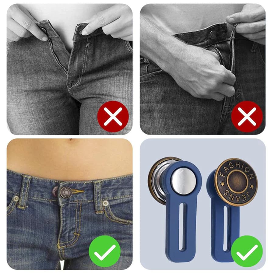 5PCS * Magische Jeans Knöpfe Hosenerweiterung