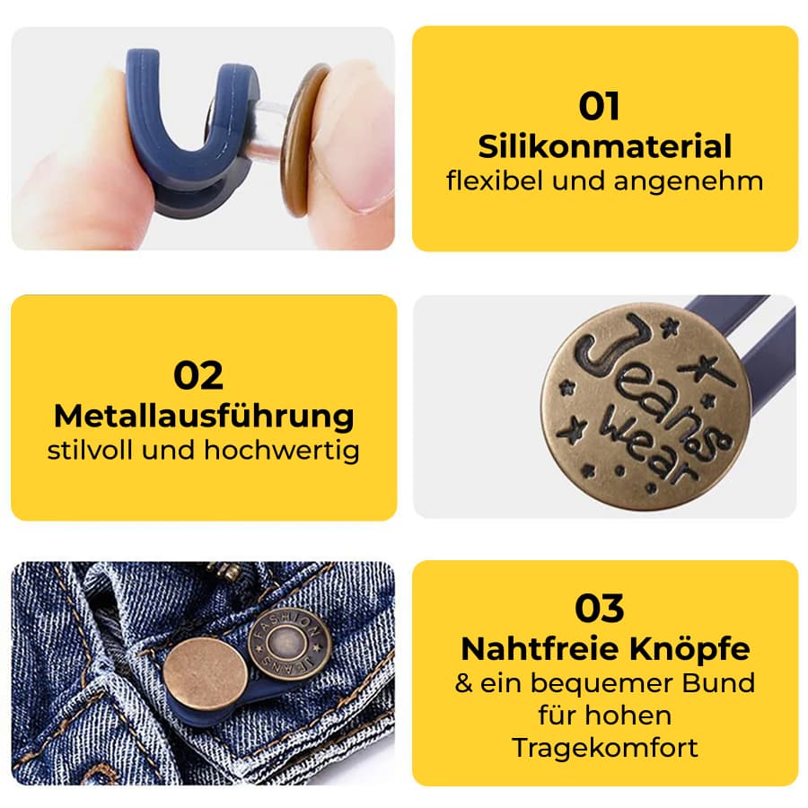 5PCS * Magische Jeans Knöpfe Hosenerweiterung